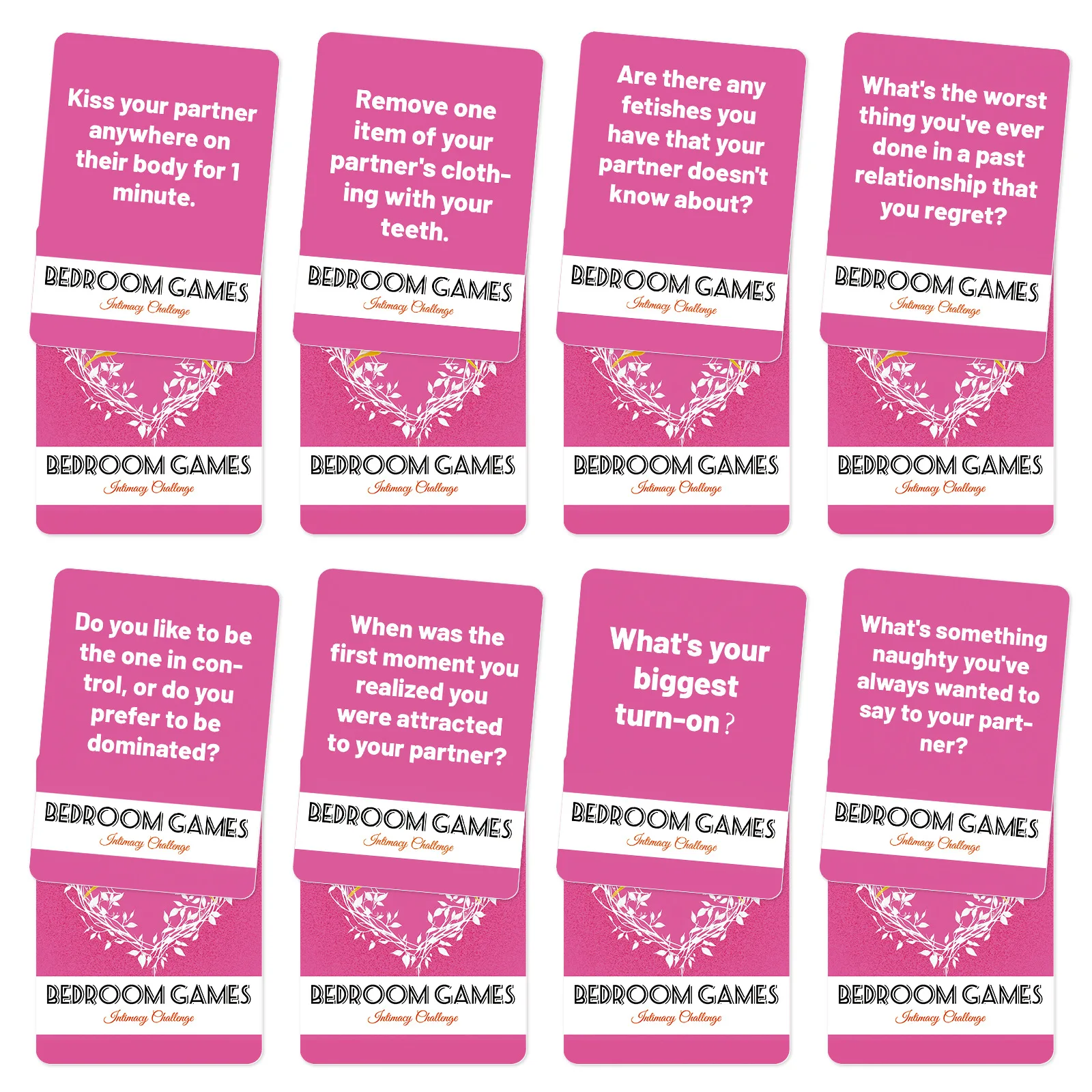 1Deck 50 Bedroom Game Cards - Challenge Cards for Couples, Night Date Bedroom Leisure Entertainment Game Card