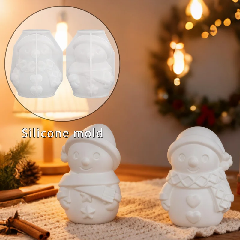 

2pcs Chubby Snowman Silicone Mold for DIY Epoxy Resin Craft & Plaster Painting Ornament