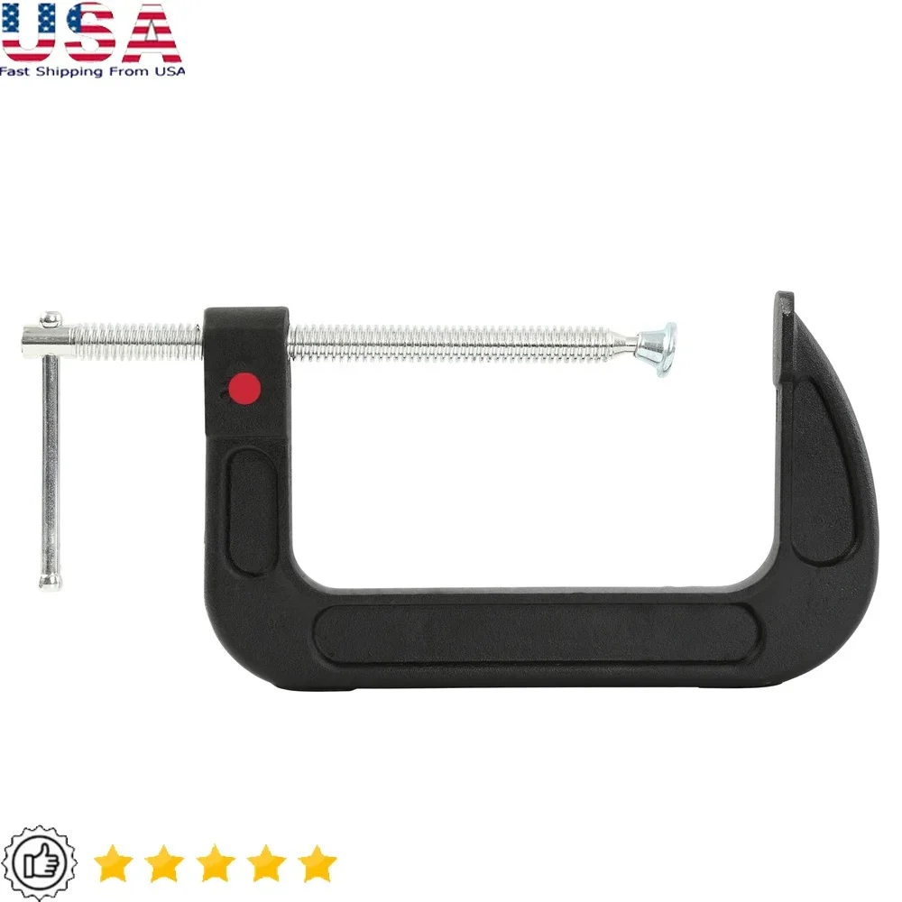 

6 Inch Quick Release C Clamp Heavy Duty Cast Iron Adjustable Jaw Steel Grip Workshop Tool 4821V