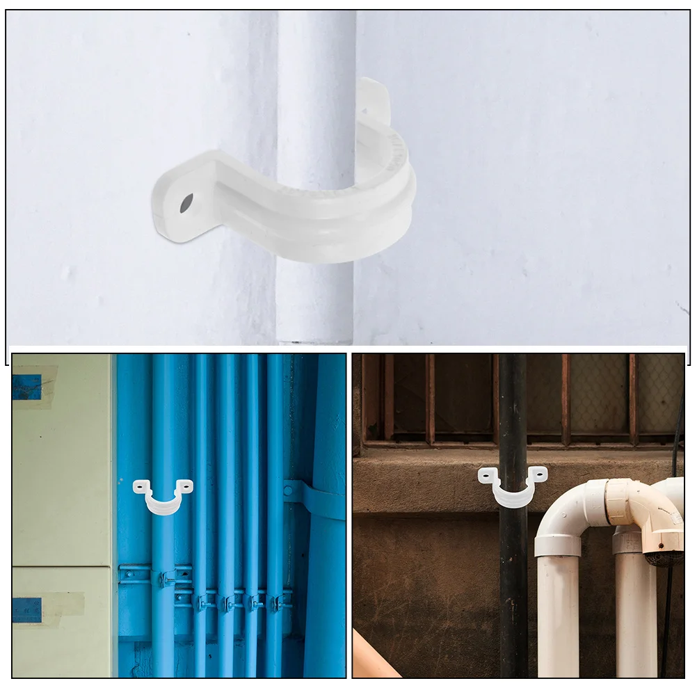 20pcs Pvc Conduit Fitting U-Tube Strap Clamps Heavy Duty Pipe Fixing Clips For Oil Water Chemical Tubing Hose Clamp