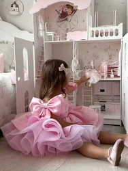 Luxurious Birthday Party Dress For Girls Ball Gown Elegant Evening Dresses For Teenage Girls Party Frock For Wedding Kids Custom