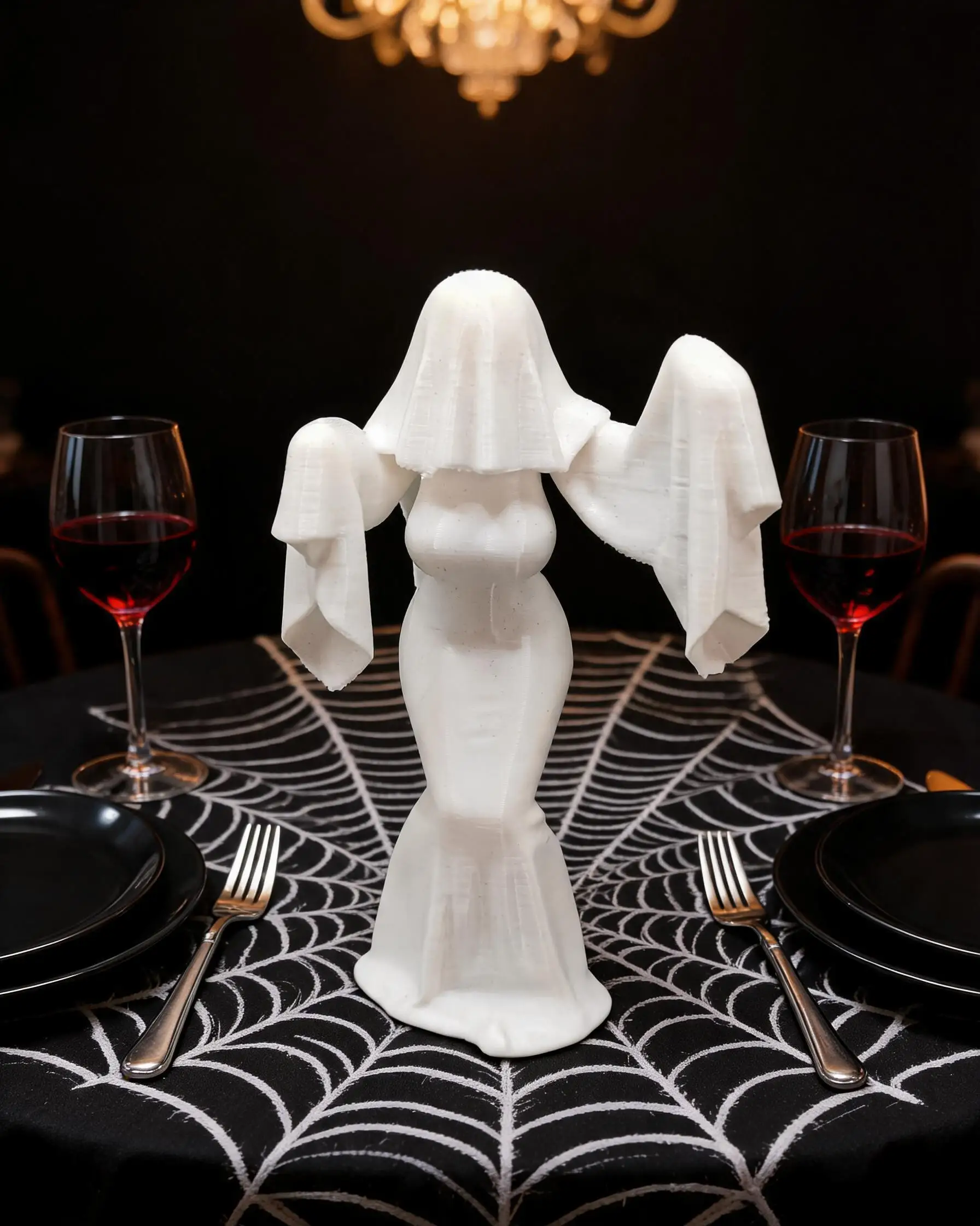 Unique Curvy Ghost Lady Sculpture Haunted House Halloween Decor Ornament