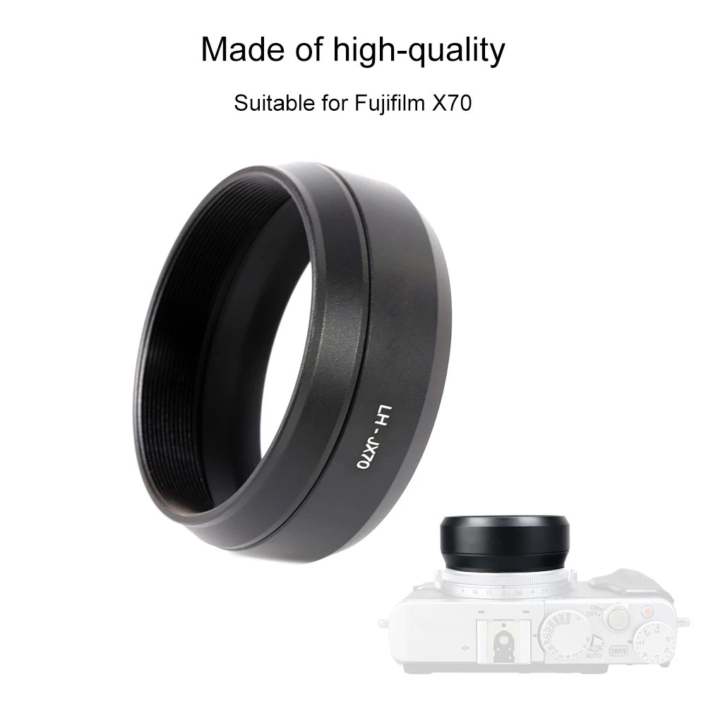 Lens Hood Replace Metal LH-JX70 For Fujifilm X70 Camera Replaces Camera With 49mm Adapter Ring