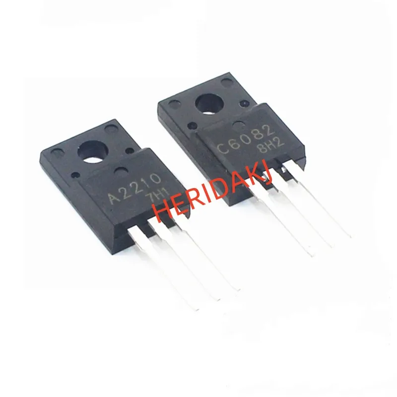 10PCS = ( 5PCS 2SA2210 A2210 + 5PCS 2SC6082 C6082 ) TO-220F TO220