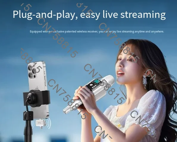Portable All-in-One Singing System with Sound Card for Home KTV，for H9 Wireless Karaoke Mic Speaker