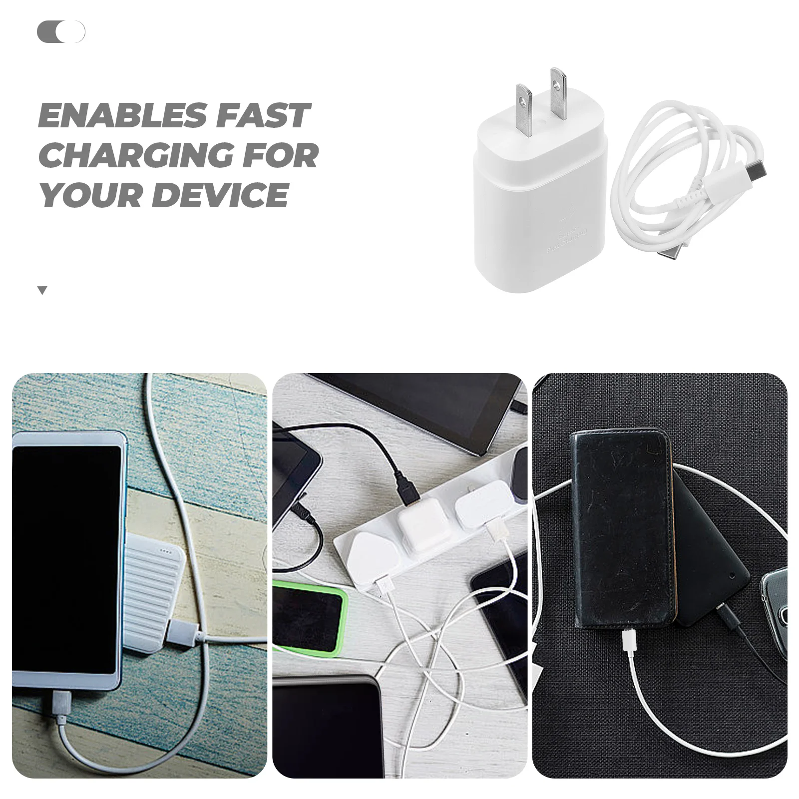 25w Fast Charging Chargers Plug Metal USB Wall with Cable