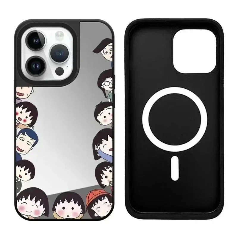 

Cartoon Family iPhone 11 12 13 14 15 Pro Max Mirror Surface MagSafe Case Cover Shell