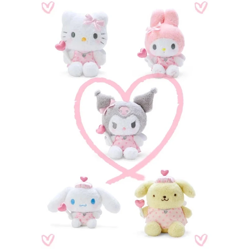 Sanurgente-Mix Family Butter Pompom for Children, Angel Apparence, Purin Kitty, Cinnamoroll Kuromi, Ornements décoratifs, Cadeau en peluche, 2307