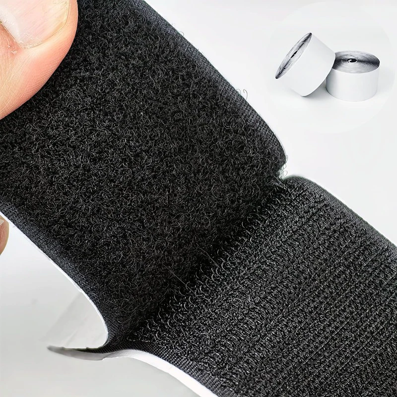 Cinta mágica autoadhesiva de 2CM x 1/3/5M, cierre de velcro con gancho y bucle, cinta adhesiva de nailon para costura con correa de pegamento