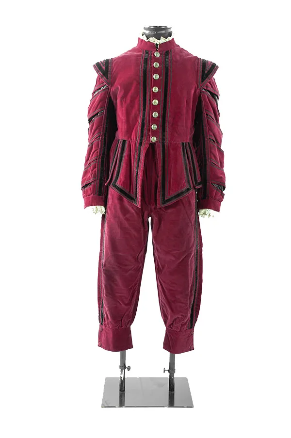 Medieval Renaissance Tudor Elizabethan Cosplay Uniform Suit Adult Men King Henry VIII Costume Red Outfits Halloween Clothing