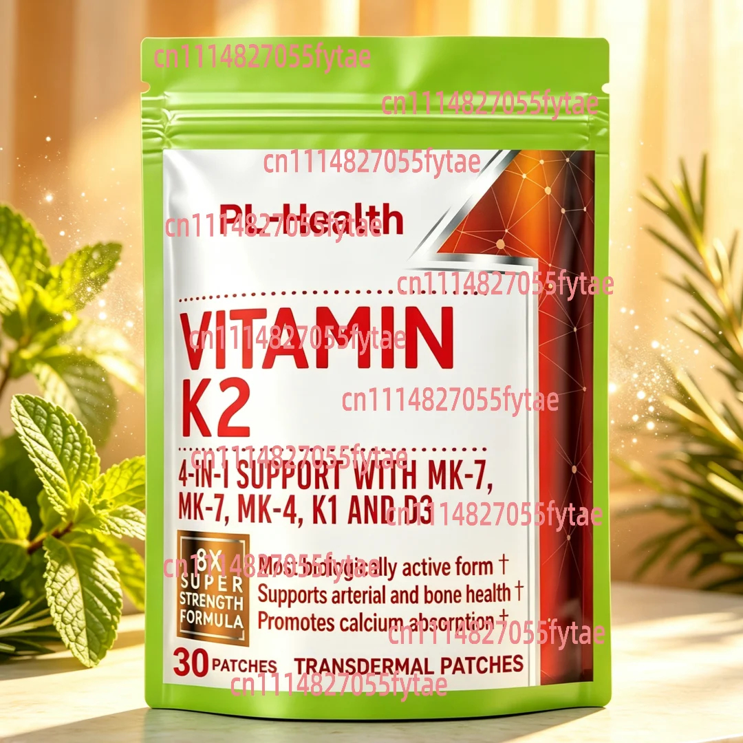 30 Patches Vitamin K2 Transdermal Patches with MK-7, MK-4, K1 and D3 for Stronger Bones and Cardiovascular Health