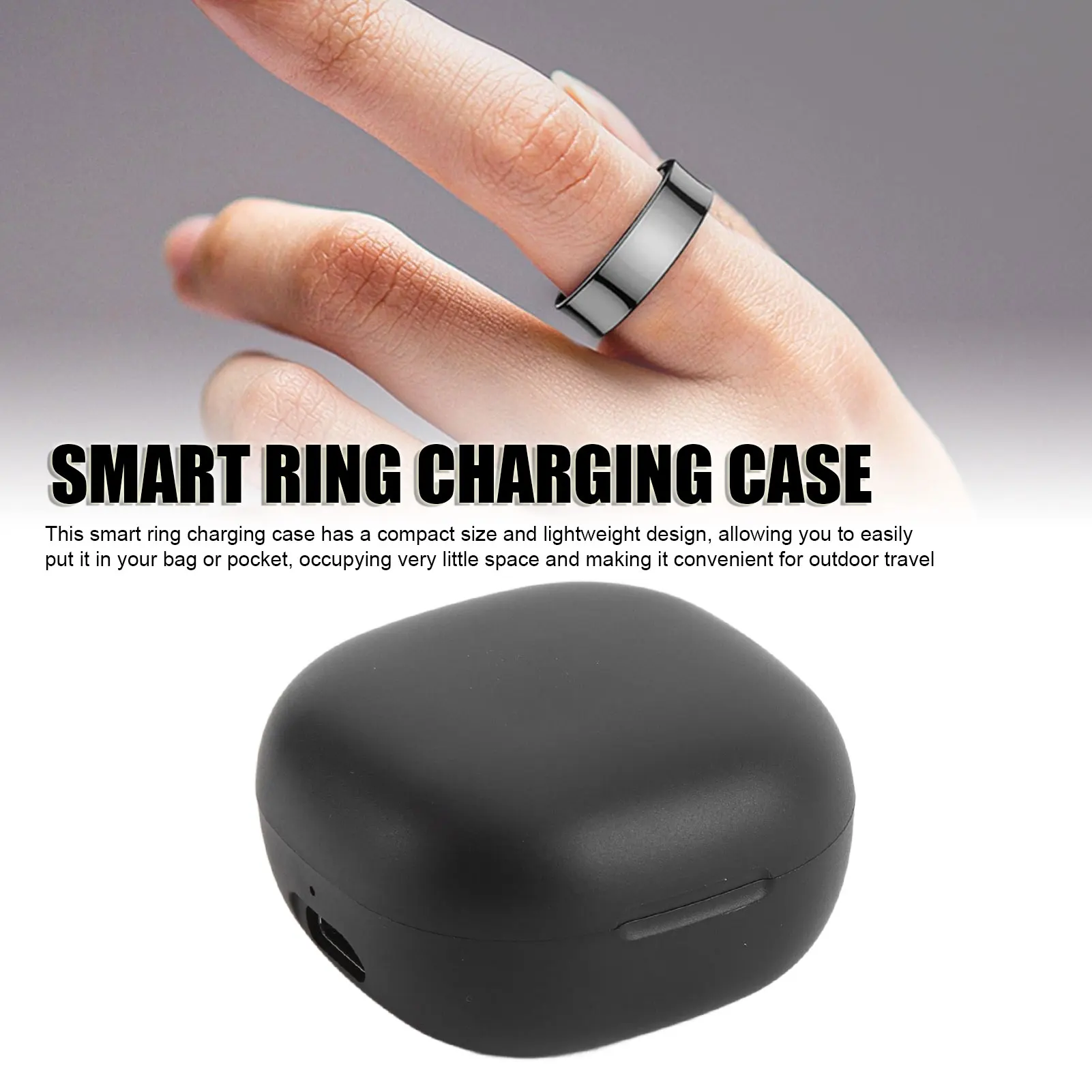 Smart Ring Ladekoffer Compact Fitness Ring Typ C Schnittstelle 200 mAh Akku Rot Grün Anzeige für R8 H01 R02 SR05