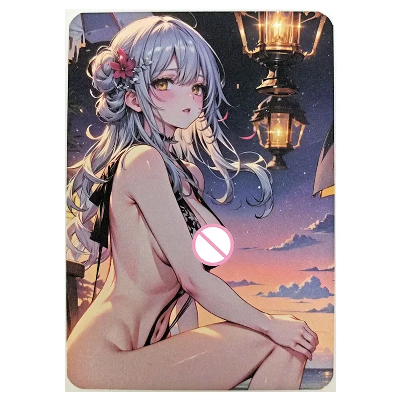 Anime Goddess Story Rare A6 Size Refraction Game Collectible Card Keqing Kanroji Mitsuri Yamato Mona Toys for boys Birthday Gift