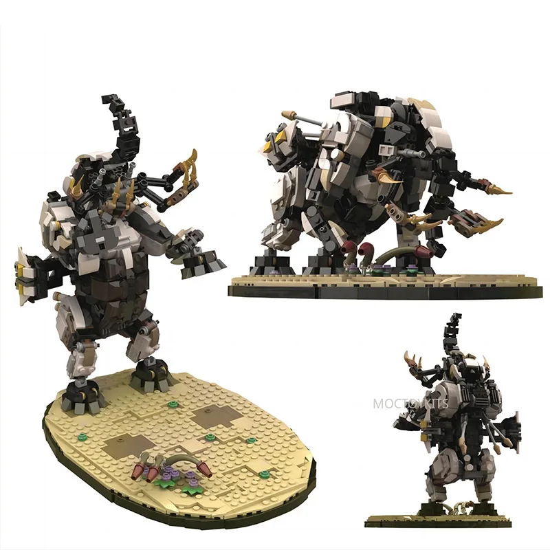 

1203-Piece Horizon Forbidden West Tremortusk Machine Beast Building Model with Desert-Themed Base building blocks