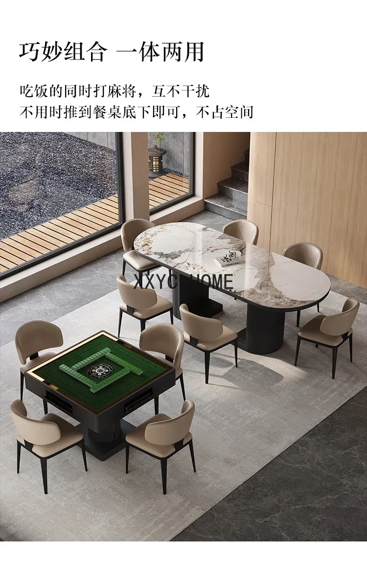 

Kwa Luxe Stenen Plaat Mahjong Tafel Eettafel Dubbel Gebruik Woonkamer Huis Volledig Automatisch Высококачественная декора