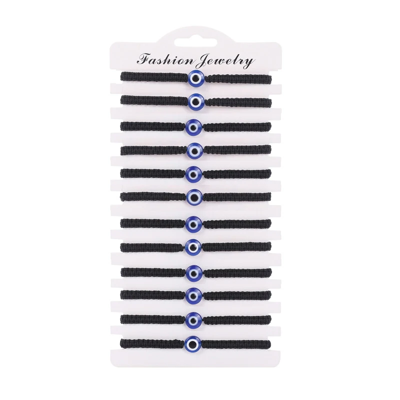 12pcs/set Blue Eye Charms Bracelet for Women Men Adjustable Red Rope Braid Chain String Bracelet Fashion Jewelry
