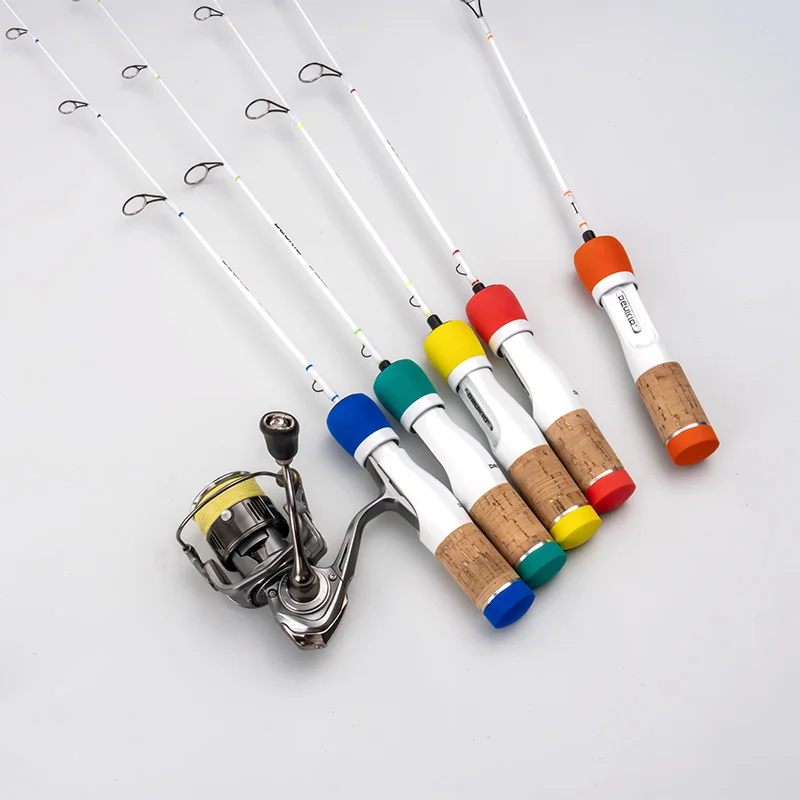 

DEUKIO 64 см удочки для зимней удочки из углеродного волокна, 2 секции, сверхлегкая портативная зимняя удочка, деревянная ручка из ЭВА, спиннинговые удочки