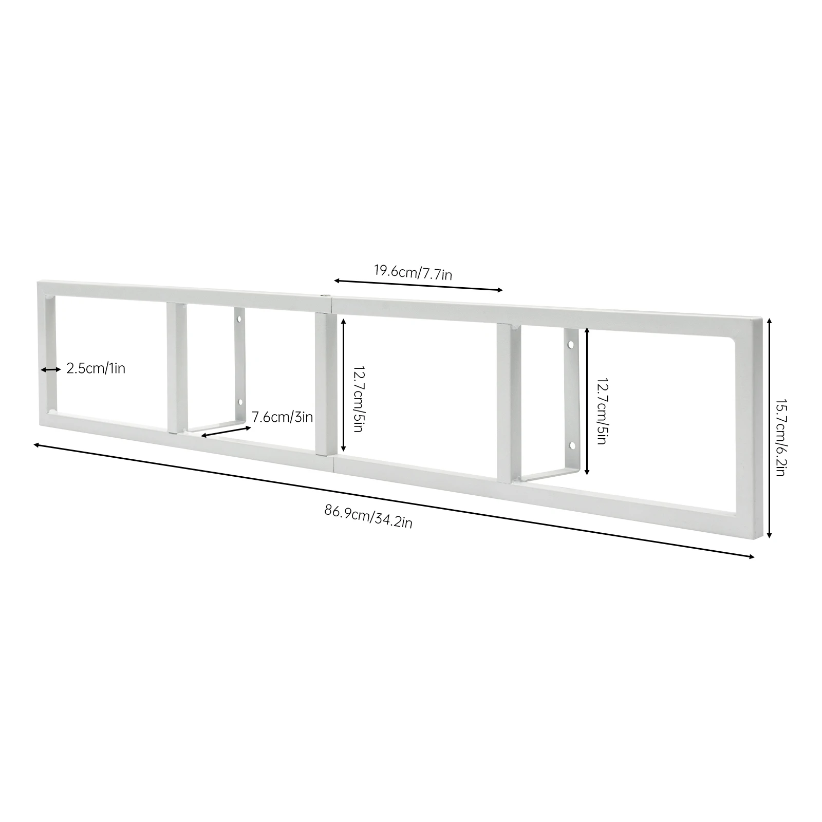 White Metal 34.2x6.2x3-inch Wall-mounted CD Rack Large-capacity Multi-layer CD Storage Rack Metal CD Storage Rack