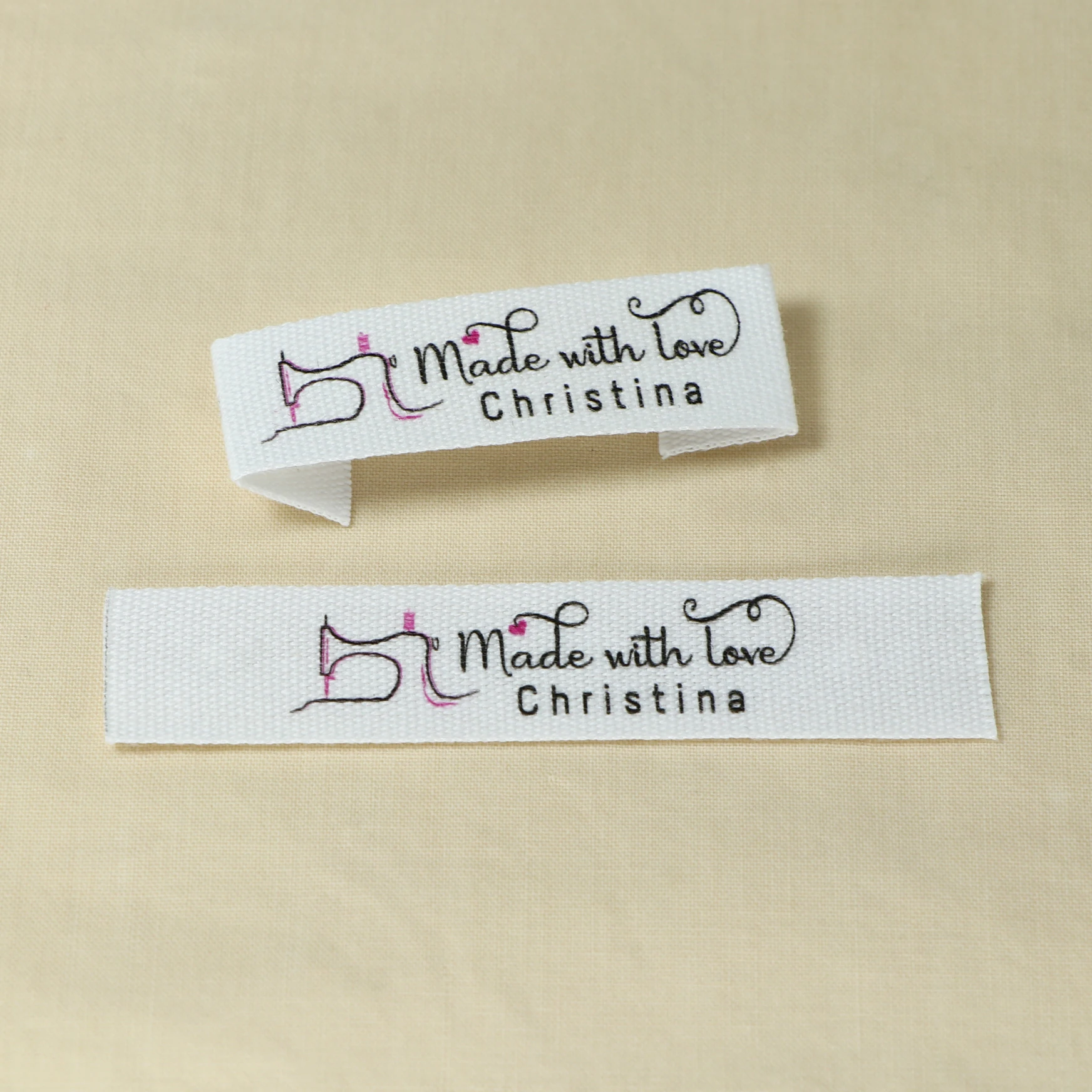 Sewing labels / Custom brand labels, Clothing labels, Sewing, Fabric 100% cotton,  custom text (FR278)