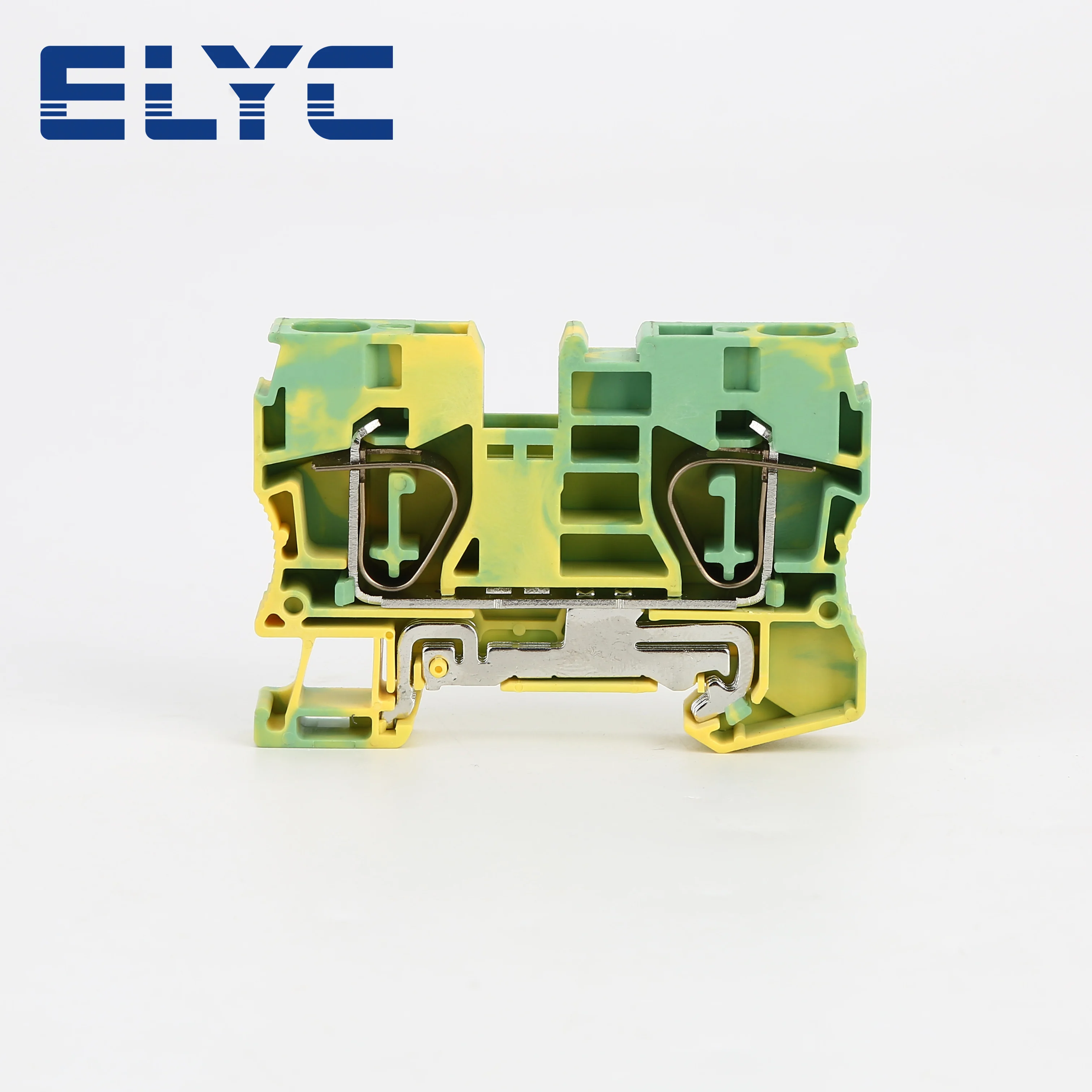 50Pcs ST10-PE Spring-cage Ground Protective Earth Return Pull Type Wire Electrical Connector ST 10 PE Din Rail Terminal Block