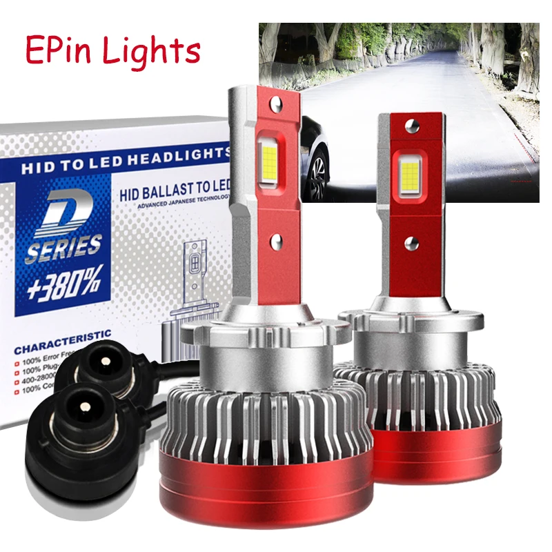 2PCS Car Light D2S LED D1S D3S Canbus Headlight D4S D5S D8S Auto Headlamp Bulbs 30000LM 6000K Kit to Replace HID Conversion Lamp