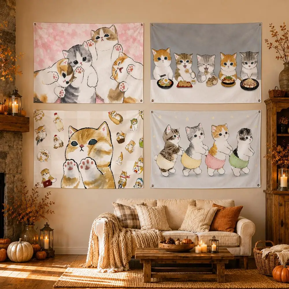 Anime Mofusand Flags Flags for Room, Bedroom, Home, Outdoor, Wall Hanging, Concert Print, Art Banner