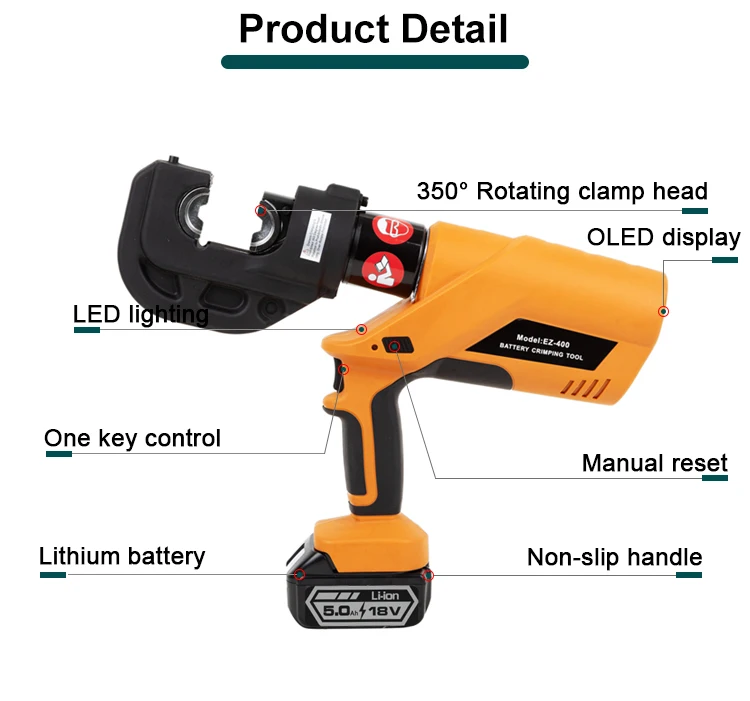 EZ-400 Cu50-400mm2 /-driven cable crimper electro-hydraulic tool for crimping cordless copper connectors