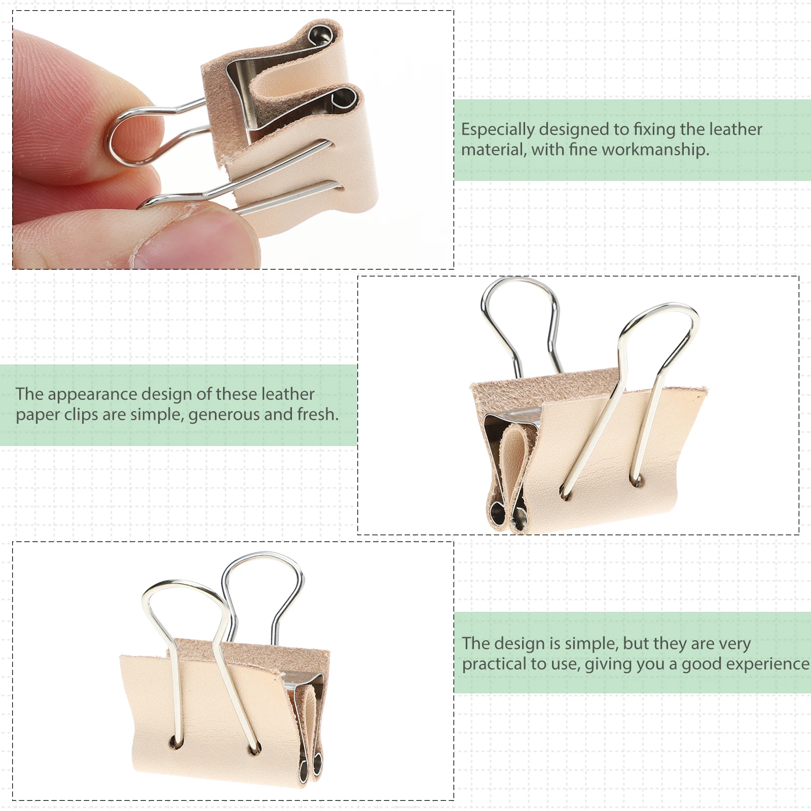 

5 Pcs Dovetail Clip DIY Binder Clamp Fixing Paper Hand Making Clips Khaki Phoenix