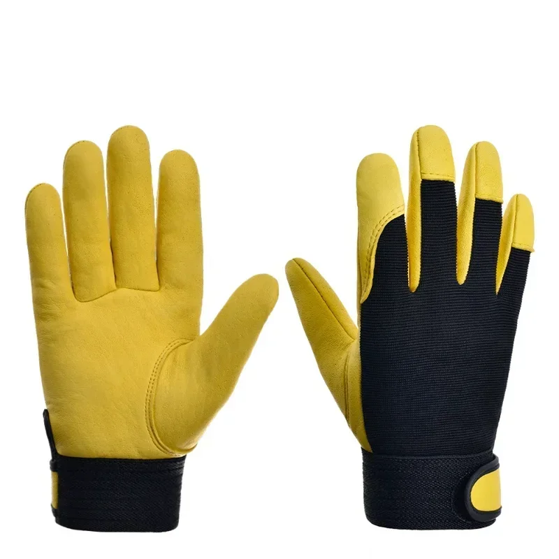 Safety Protection Garden Sports Motorcycle Driver Wear-resistant Gloves Work Gloves Cowhide Leather Workers Work Welding