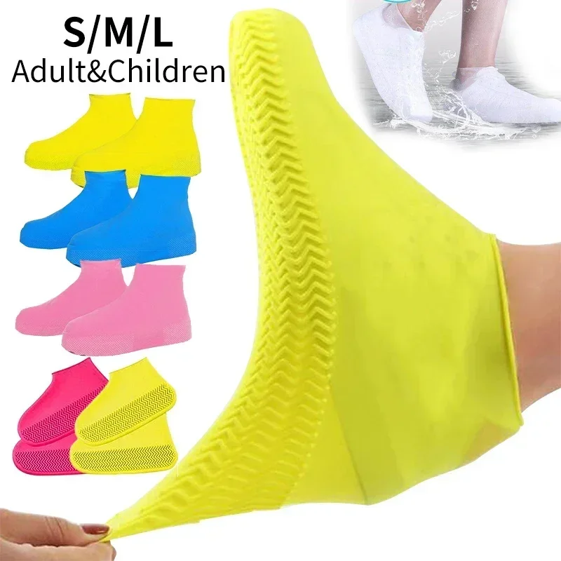 NEW Waterproof Shoe Covers Silicone Anti-Slip Rain Boots Unisex Sneakers Protector for Outdoor Rainy Day Protectors Shoes Cover