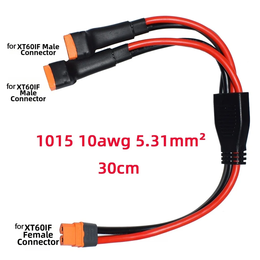 XT60IF Male Solar Panel Y Cable Pure Copper 2 In 1 Power Connector For PV Battery System Efficient Energy Transfer 34cm