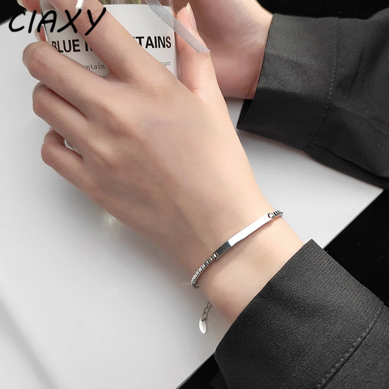 Ciaxy prata cor geométrica retangular charme pulseiras para mulher caixa ajustável corrente pulseira 2021 original jóias pulseras