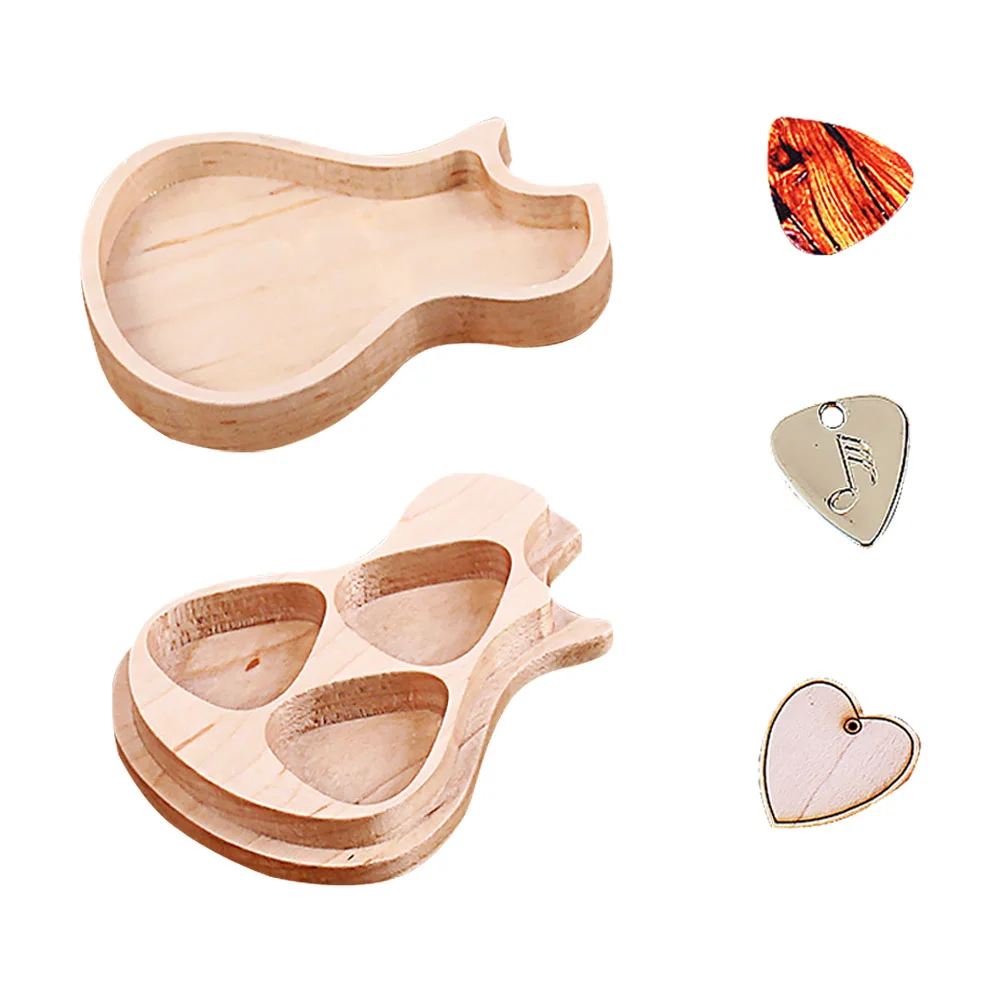 

1 Set Handmade Wooden Guitar Pick Box and Picks for Guitarist Music Lovers Gifts Pick Storage Box Plectrum Box