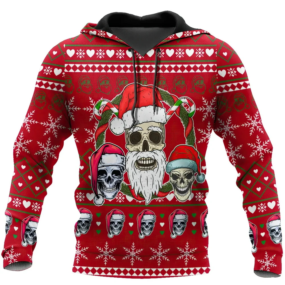 

Winter Christmas Raw Style Personalized 3D Printed Santa Claus Pattern Hoodie Casual Regular Plus Size Sweatshirt Tops Clothing