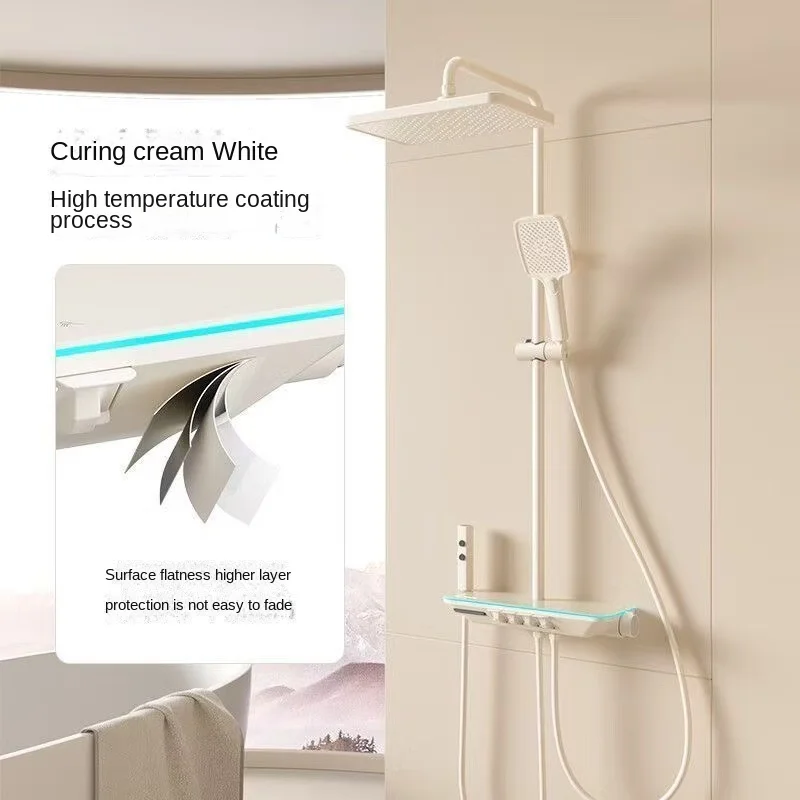 

Интеллектуальный цифровой набор душевых насадок с прецизионным медным корпусом 59А/гидроэлектрическим генератором, роскошная большая платформа для хранения