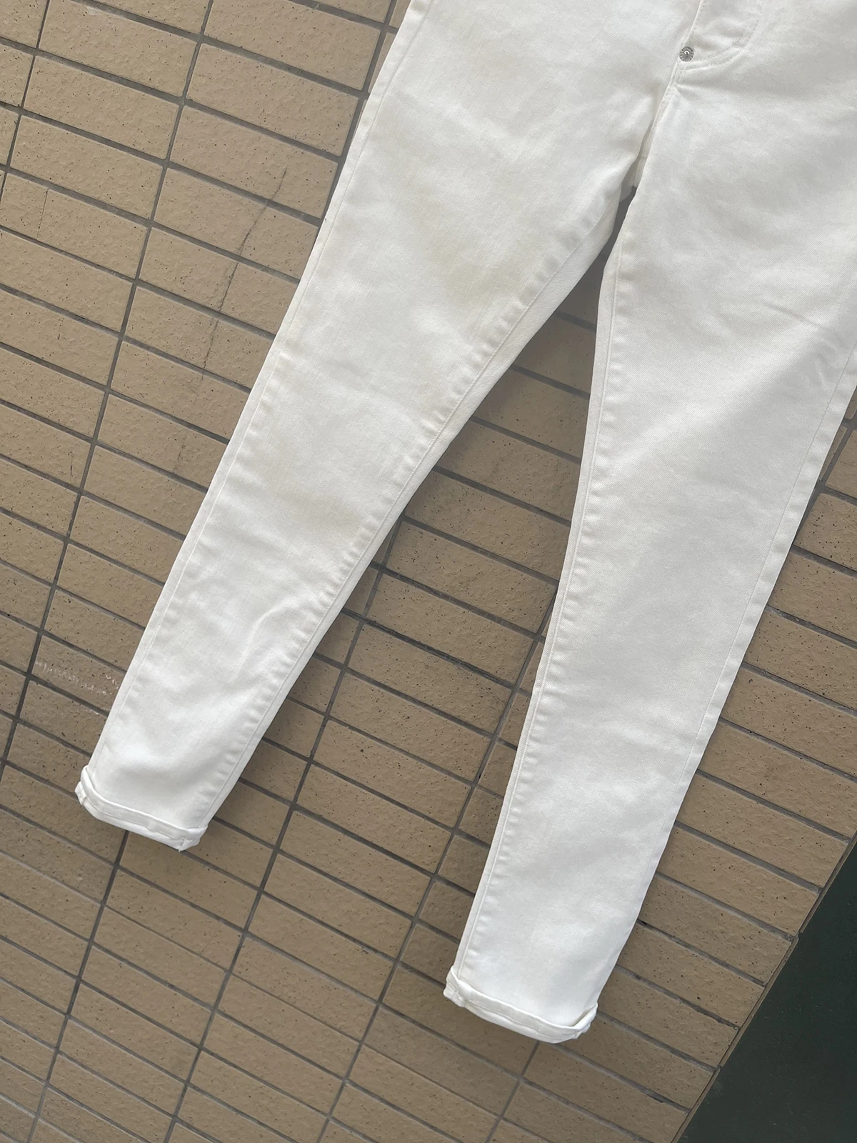 2024 Spring/Summer New D2 Jeans Men's Water Washed Worn Hole Patch Slim Fit Versatile Trendy Brand Small Feet Blue