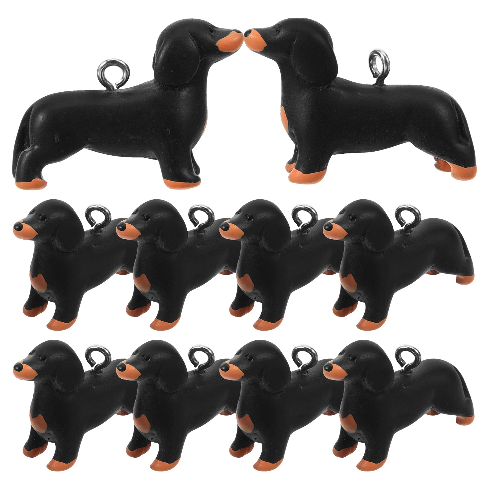 

10 Pcs Black Resin Dachshund Dog Charms Pendant Earrings Necklace Accessories Jewelry Making Craft Projects Mini Pendants