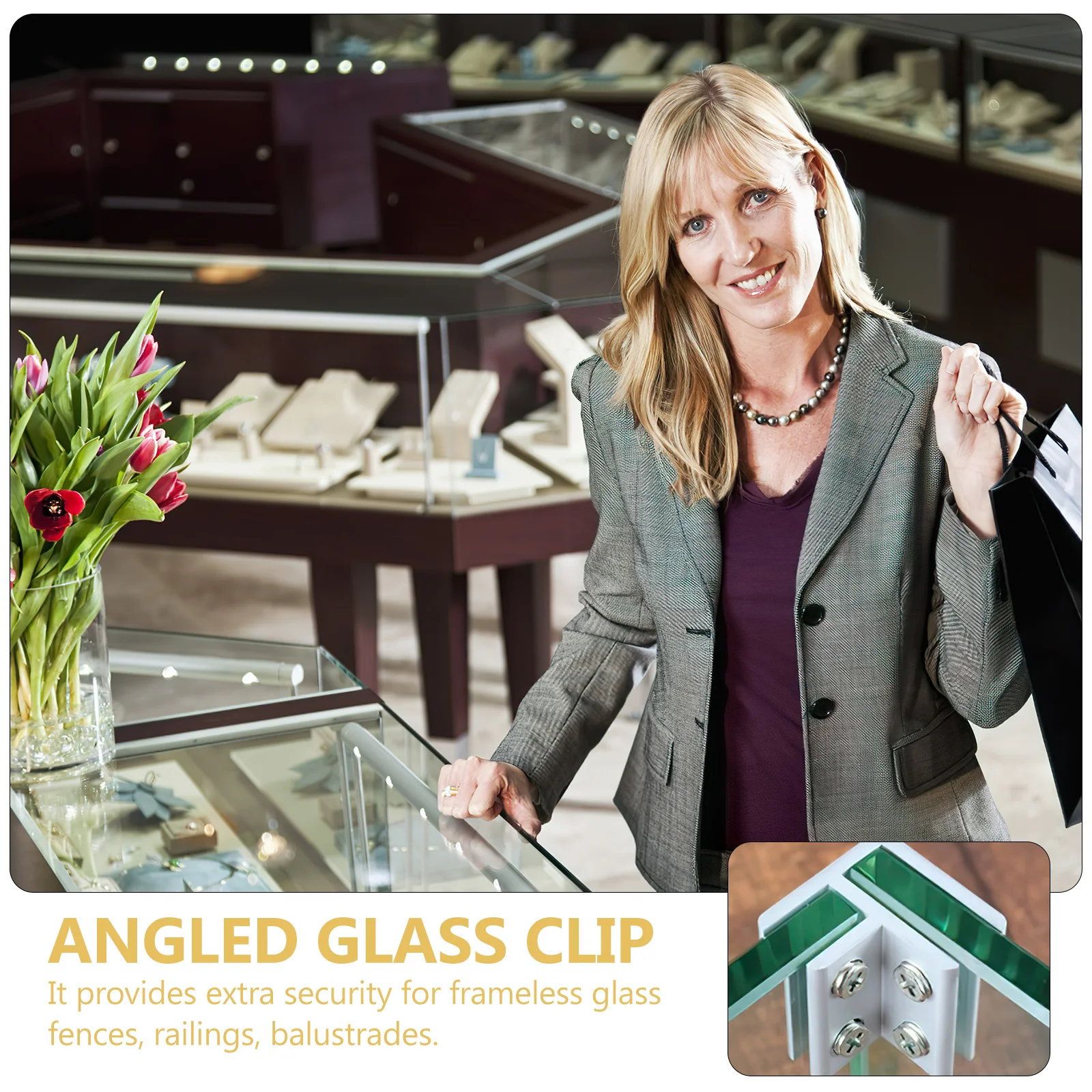 

2pcs Glass Clamp 8-10Mm Aluminum Alloy Railing Bracket For Frameless Glass Balustrade Furniture Support Cabinet Shelf Mounting