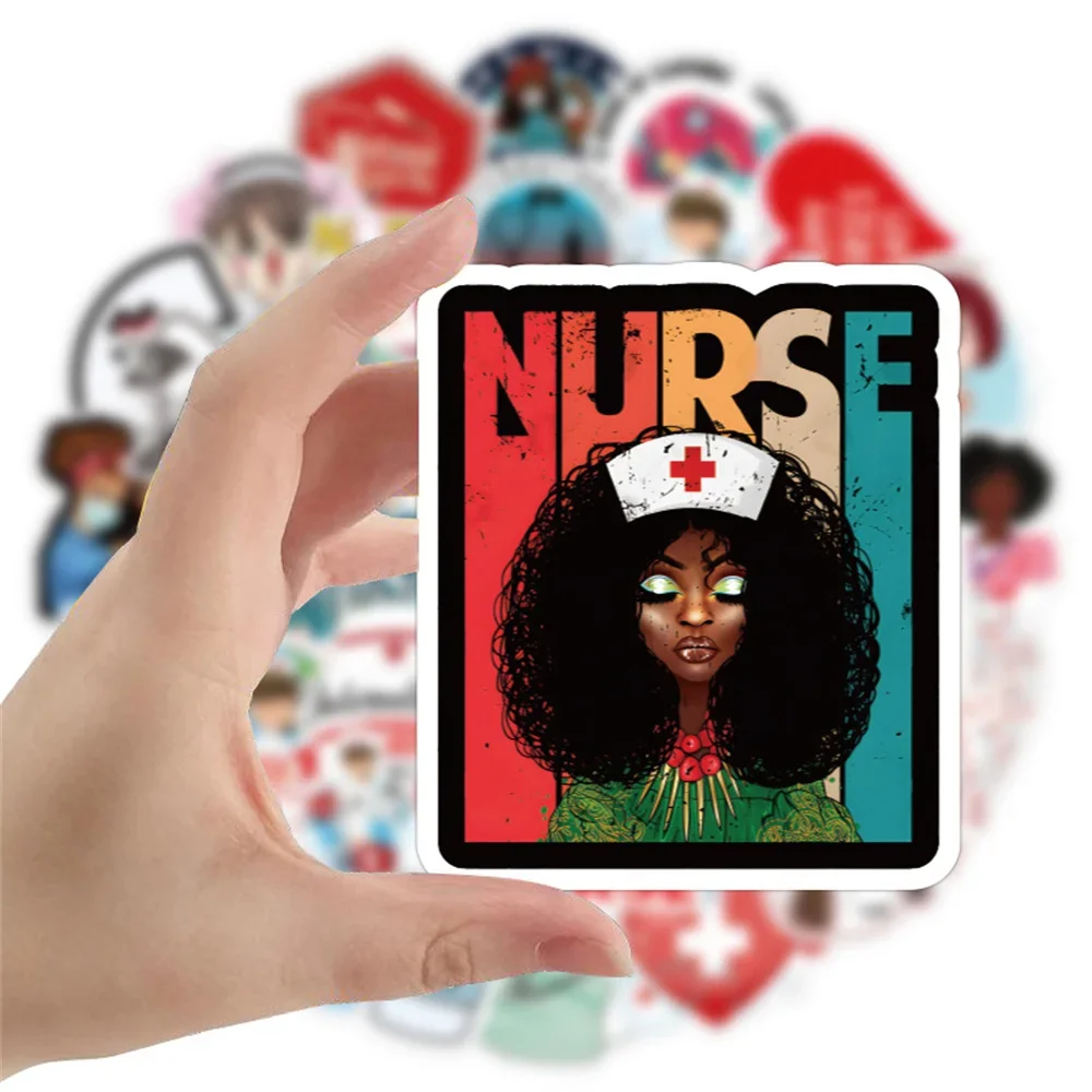 60PCS New Nurse Nursing Cartoon Graffiti Waterproof Sticker Toy Decoration Water Cup Notebook Gift iPad Guitar