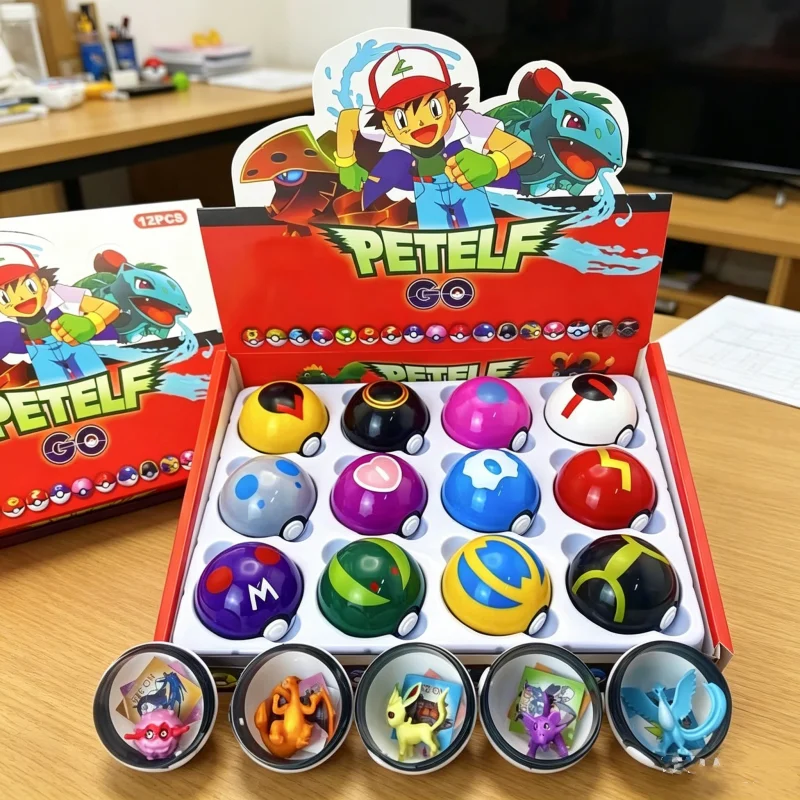 

12pcs Pokemon Blind Ball Random Color Cartoon And Anime Figure Collectible FigurinesTrendy Toy Decorative Ornament Holiday Gift