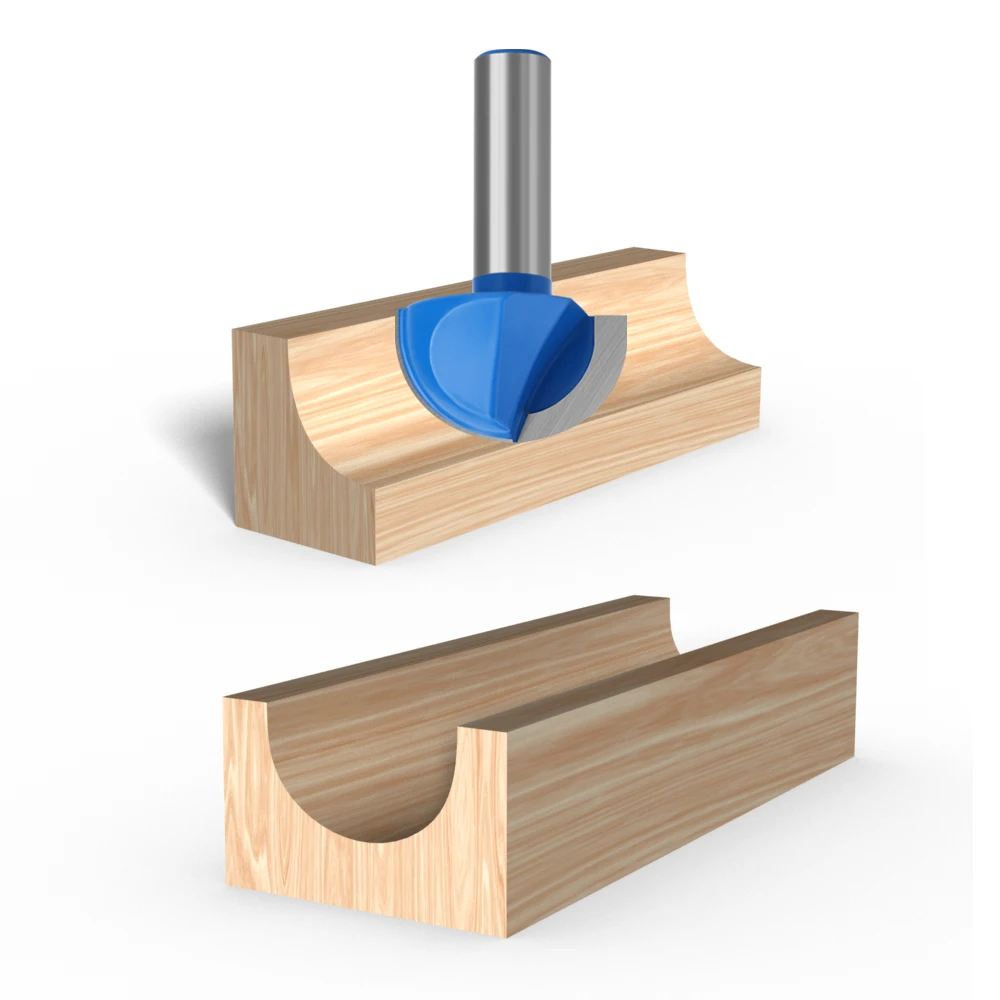 LAVIE 1/2" 12mm Shank Core Box Bit Set 7Pcs Carbide Tipped Round Nose Router Cutter 1-1/4" 1-3/8" 1-1/2" 2" Dia Wood CNC Tool