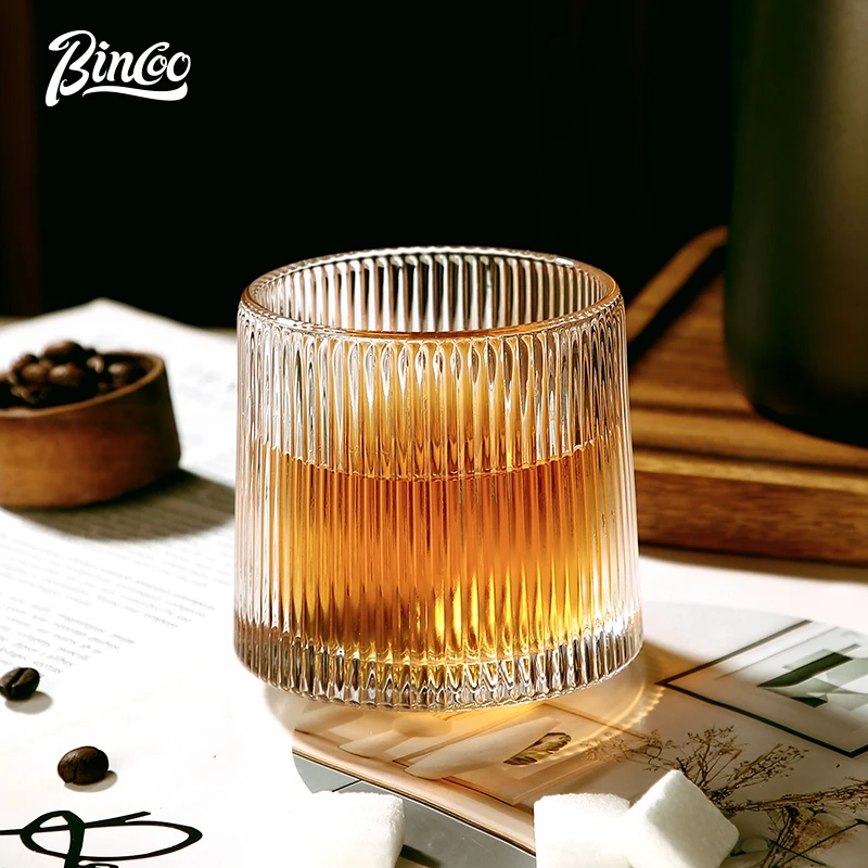 Bincoo 300ml Premium Thick Glass Coffee & Drink Cup – Elegant Transparent Design for Latte, Beer, Milk, Chill Vibes Gift