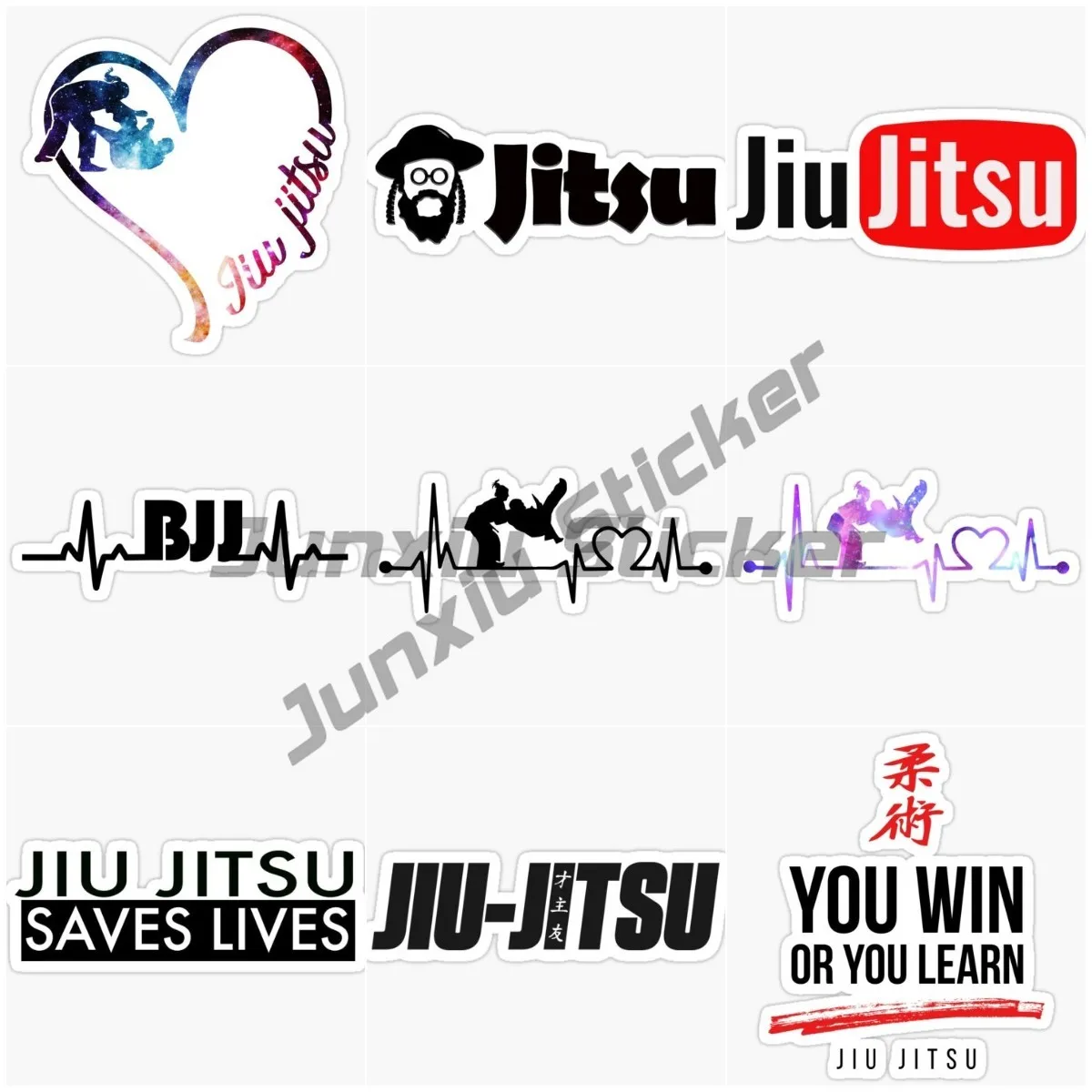 

Brazilian Jujutsu BJJ SAVES LIVES Electrocardiogram Car Stickers Are Suitable for Any Smooth Flat PVC Material Sticker