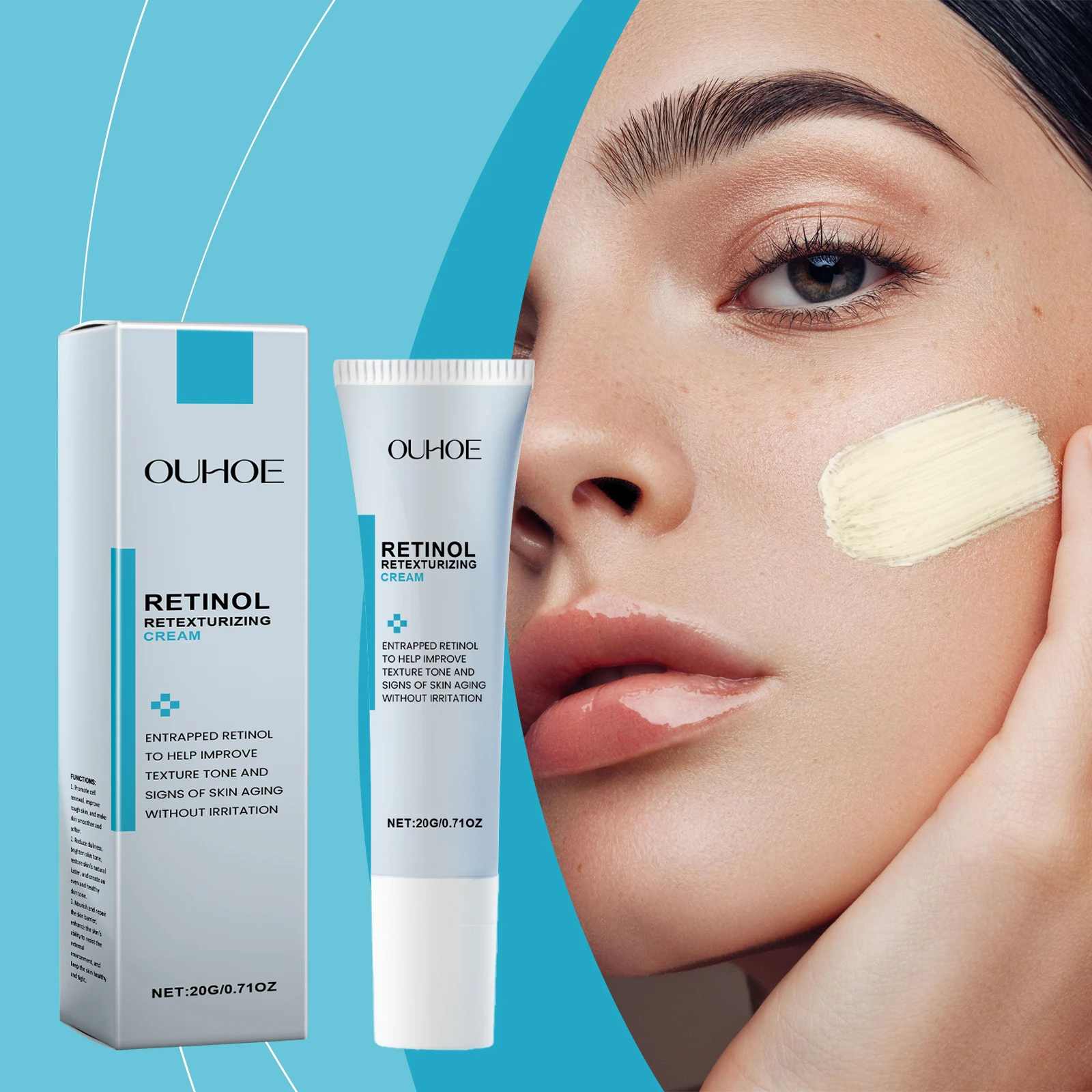 Retinol Wrinkle Removing Cream Firming Moisturizing Improve Dullness Glowing Skin Care Soothing Refreshing Face Repairing Cream