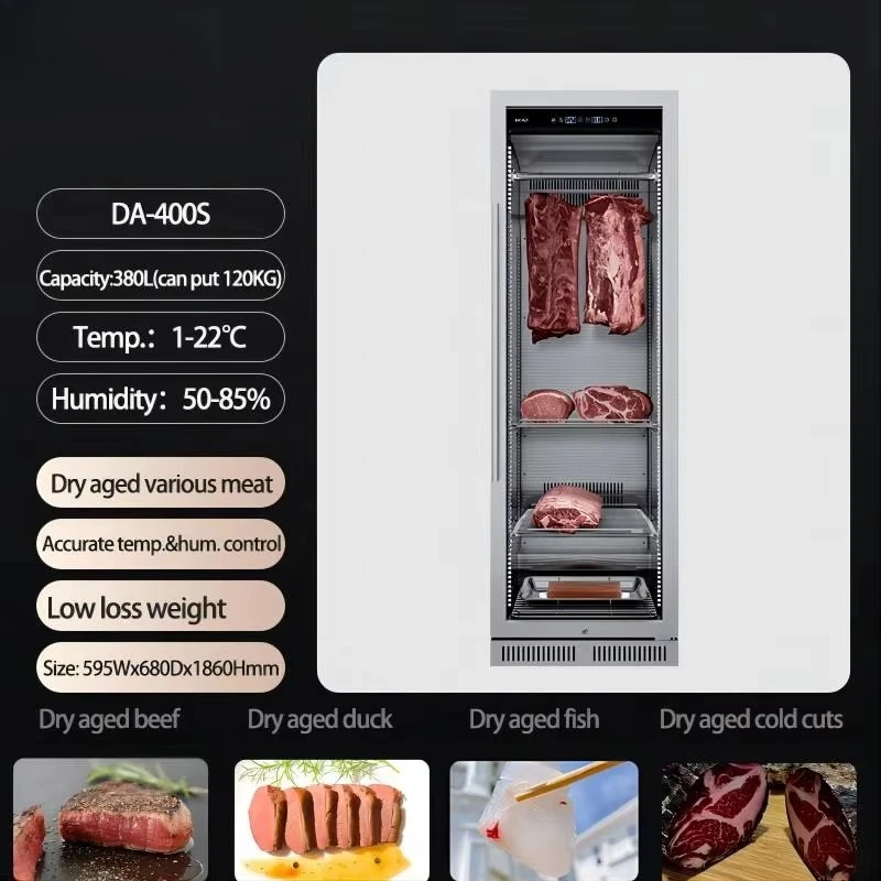 Enfriador de carne envejecido de polvo seco, refrigerador de carne, vitrina de exhibición de polvo seco de exhibición de refrigerador