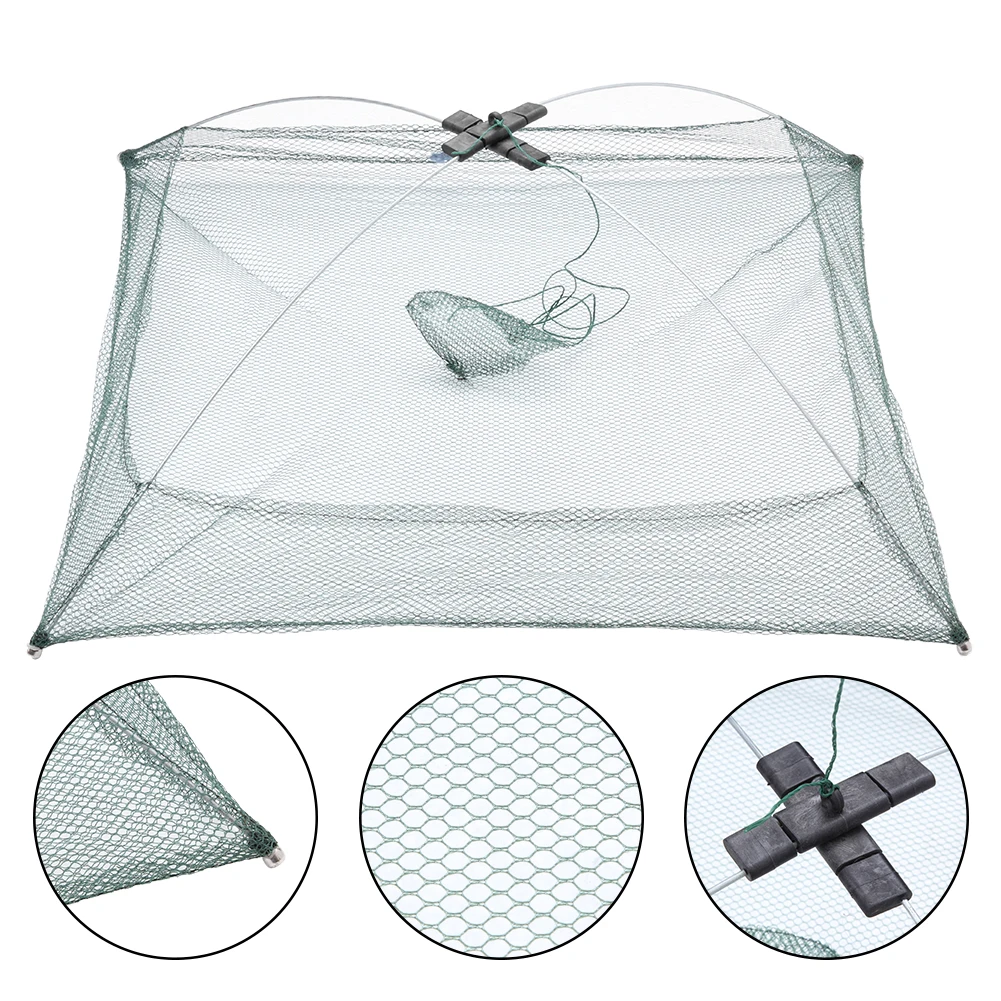 Folded Portable Fishing Net Crayfish Fish Automatic Trap Shrimp Carp Catcher Cages Mesh Nets Crab Trap Tools