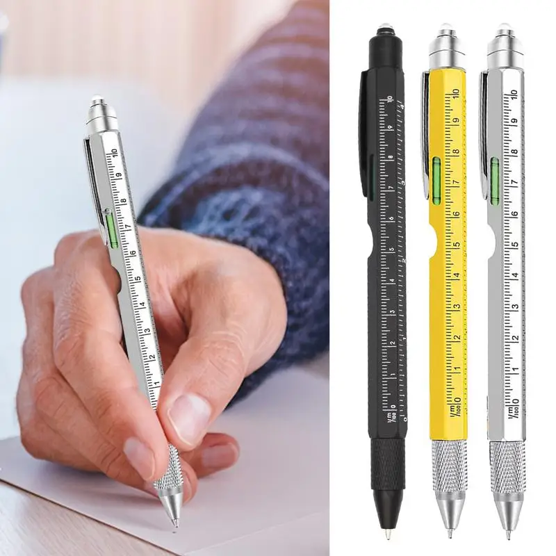 Multi-functional Pen 9 in 1 With Screwdriver Spirit Level Ballpoint Pen Mobile Phone Screen Touch Gadgets Construction Tools