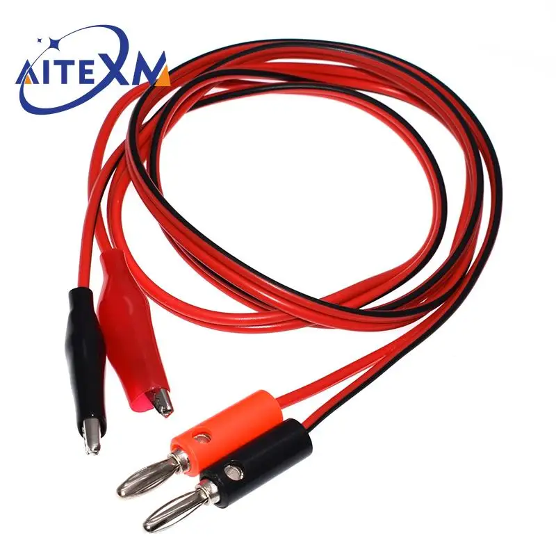 5Sets 1M Alligator Cilp to AV Banana Plug Test Cable Lead Connector Dual Tester Probe Crocodile Clip for Multimeter Measure Tool