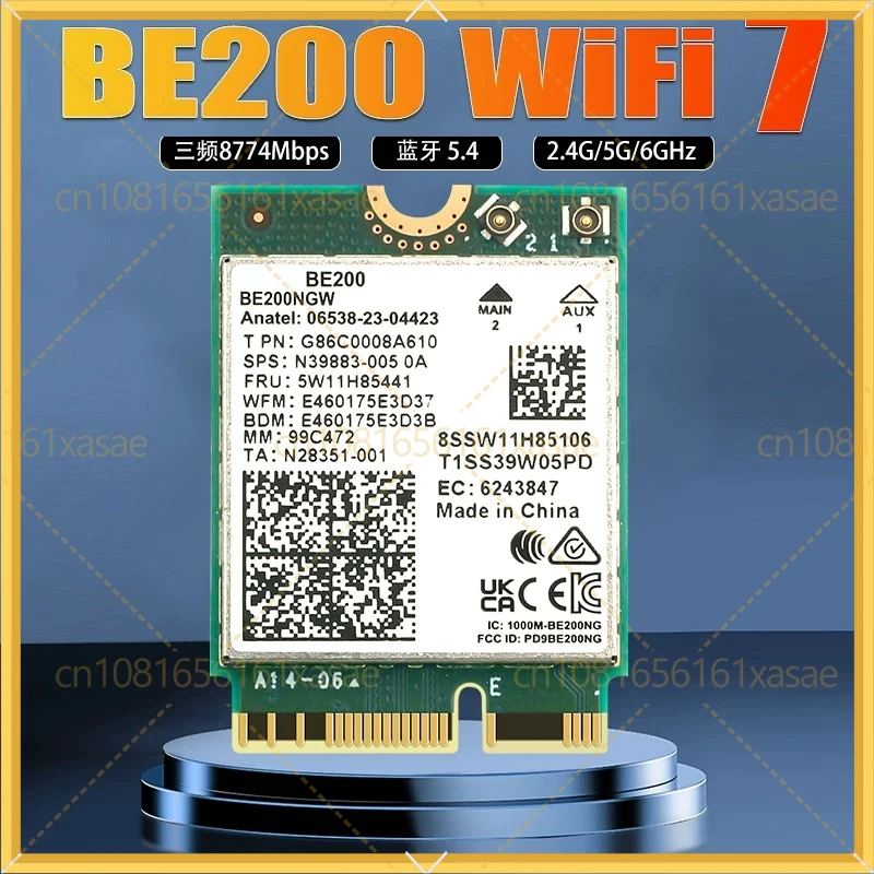 

Беспроводная сетевая карта Intel BE200 WiFi7, 6G, трехдиапазонная, для ноутбуков и настольных ПК, с Bluetooth 5.4 и Wi-Fi приемником