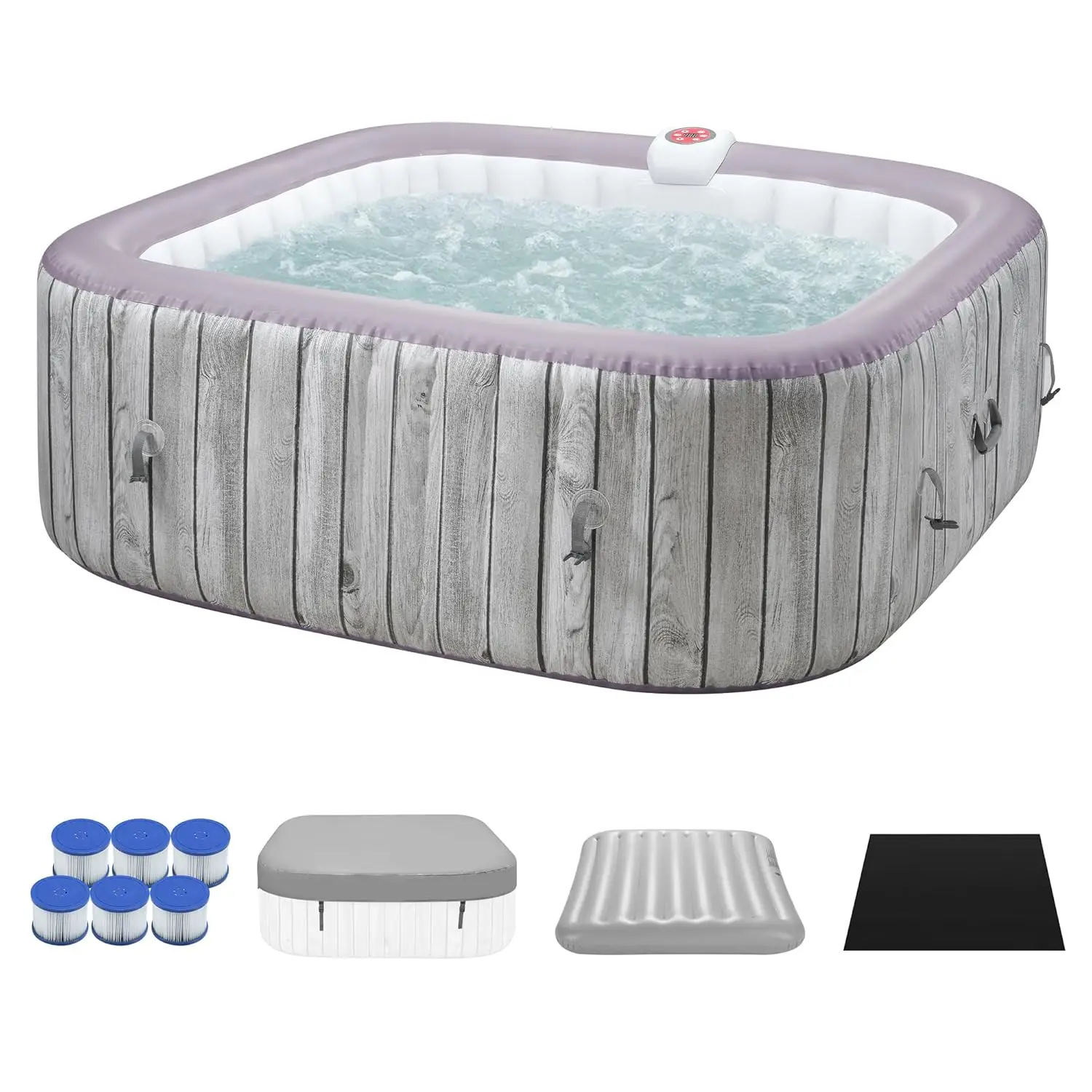 

Inflatable Hot Tub Spa Set, Outdoor Bubble Massage Portable Hot Tubs with 130 Soothing Jets, Insulated Cover,, Customized